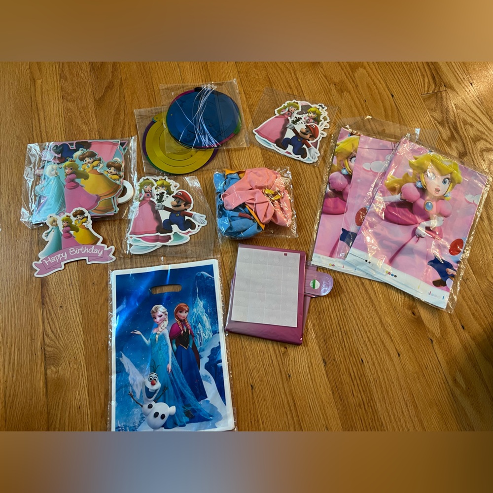 Frozen mario princess peach Themed Party Supplies birthday